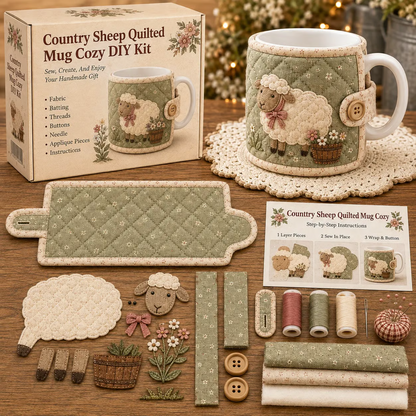 🐷 Farmhouse Friends Mug Cozy Sewing Kit