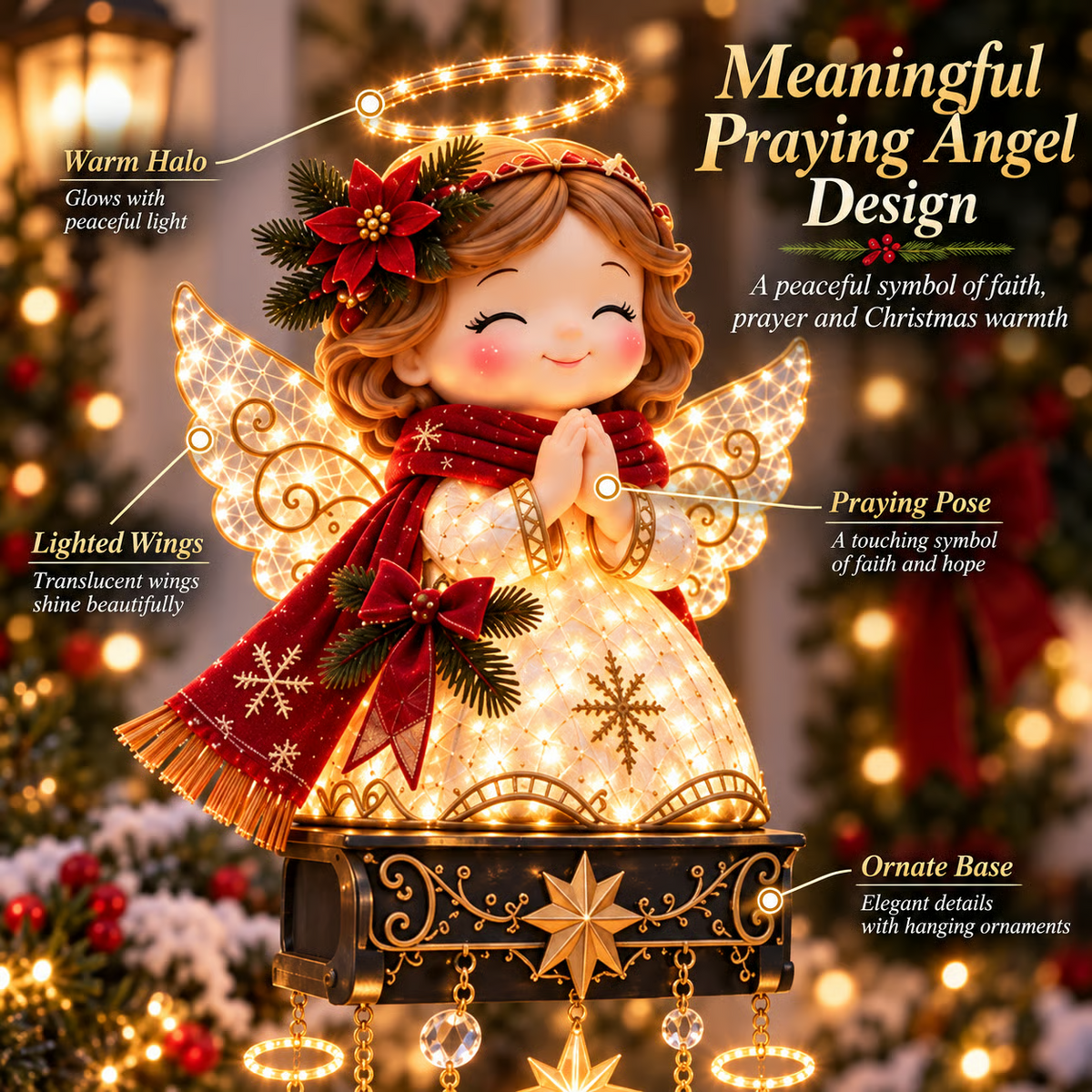 Christmas Angel Porch Railing Lights