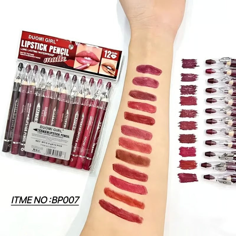 🔥49% OFF -💄12 Matte Lip Liners for Every Look — Smooth & Precise