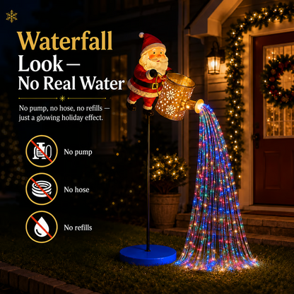 Solar Santa Waterfall Christmas Light