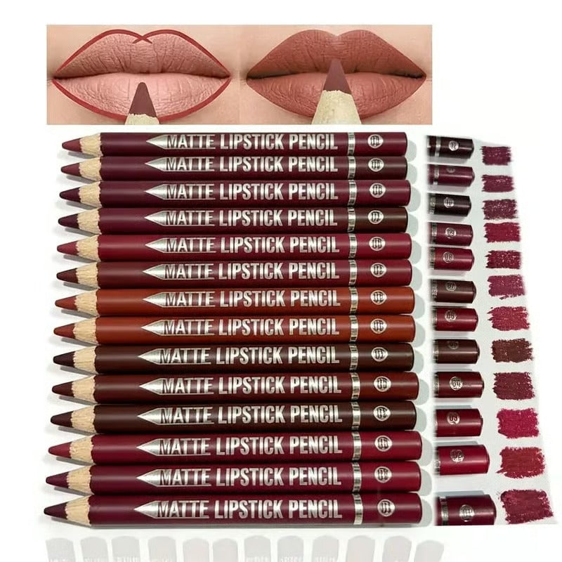🔥49% OFF -💄12 Matte Lip Liners for Every Look — Smooth & Precise