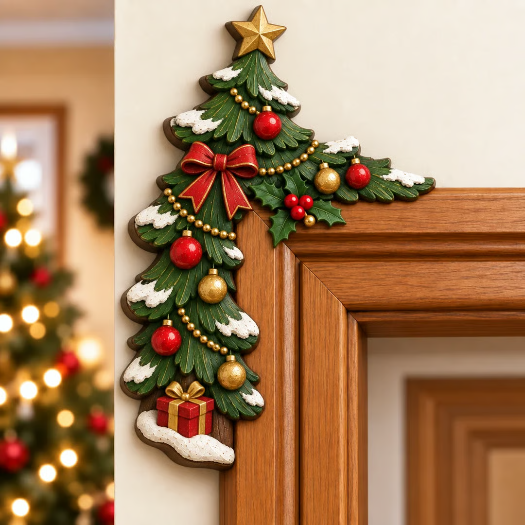 Christmas Peekaboo Door Frame Corner Decor