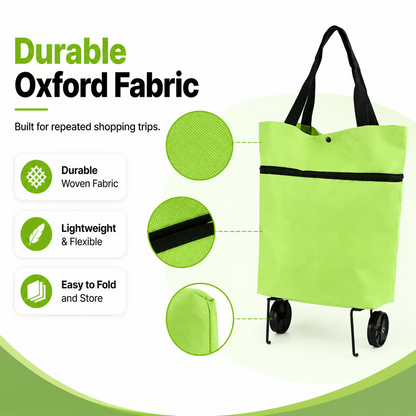 Foldable 2 in 1 Rolling Shopping Tote