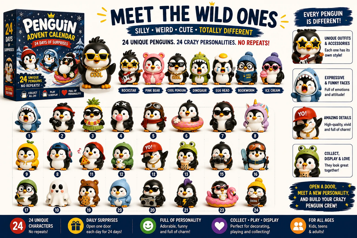 🐧 24 Days of Penguin Surprises Advent Calendar – 3 Fun Editions