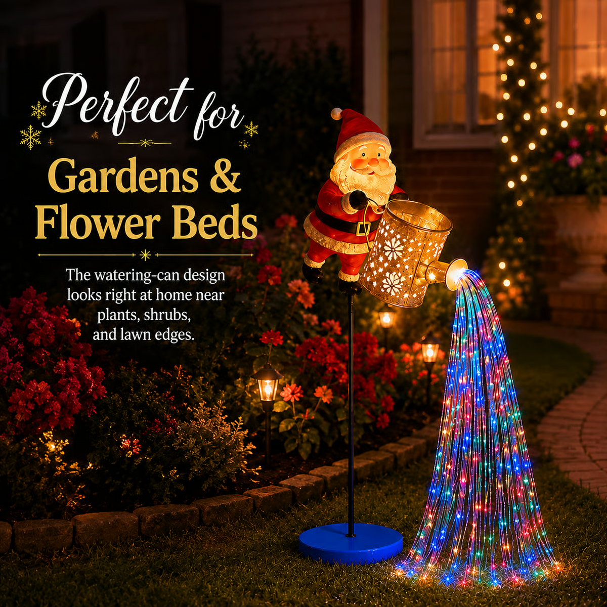 Solar Santa Waterfall Christmas Light