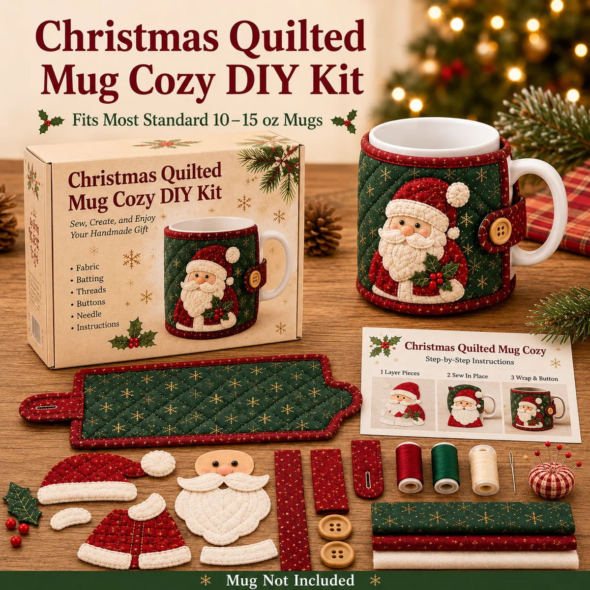 🎄 Christmas Mug Cozy Sewing Kit
