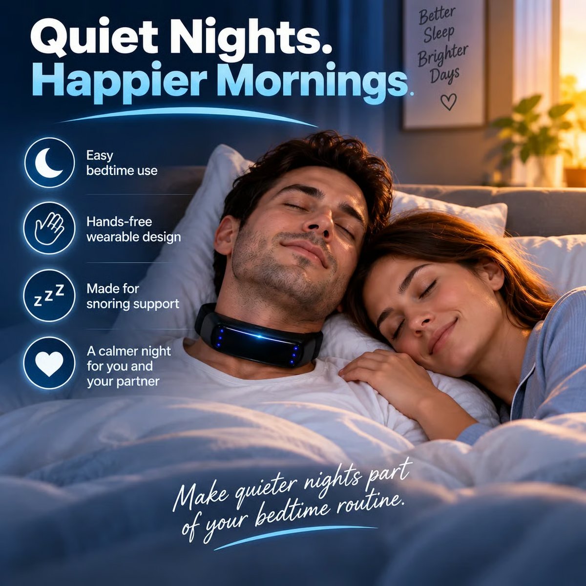 SnoreLess™ Neck Wearable – Simple Bedtime Snoring Support