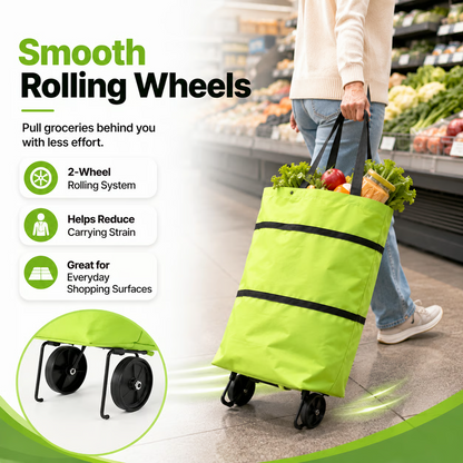 Foldable 2 in 1 Rolling Shopping Tote