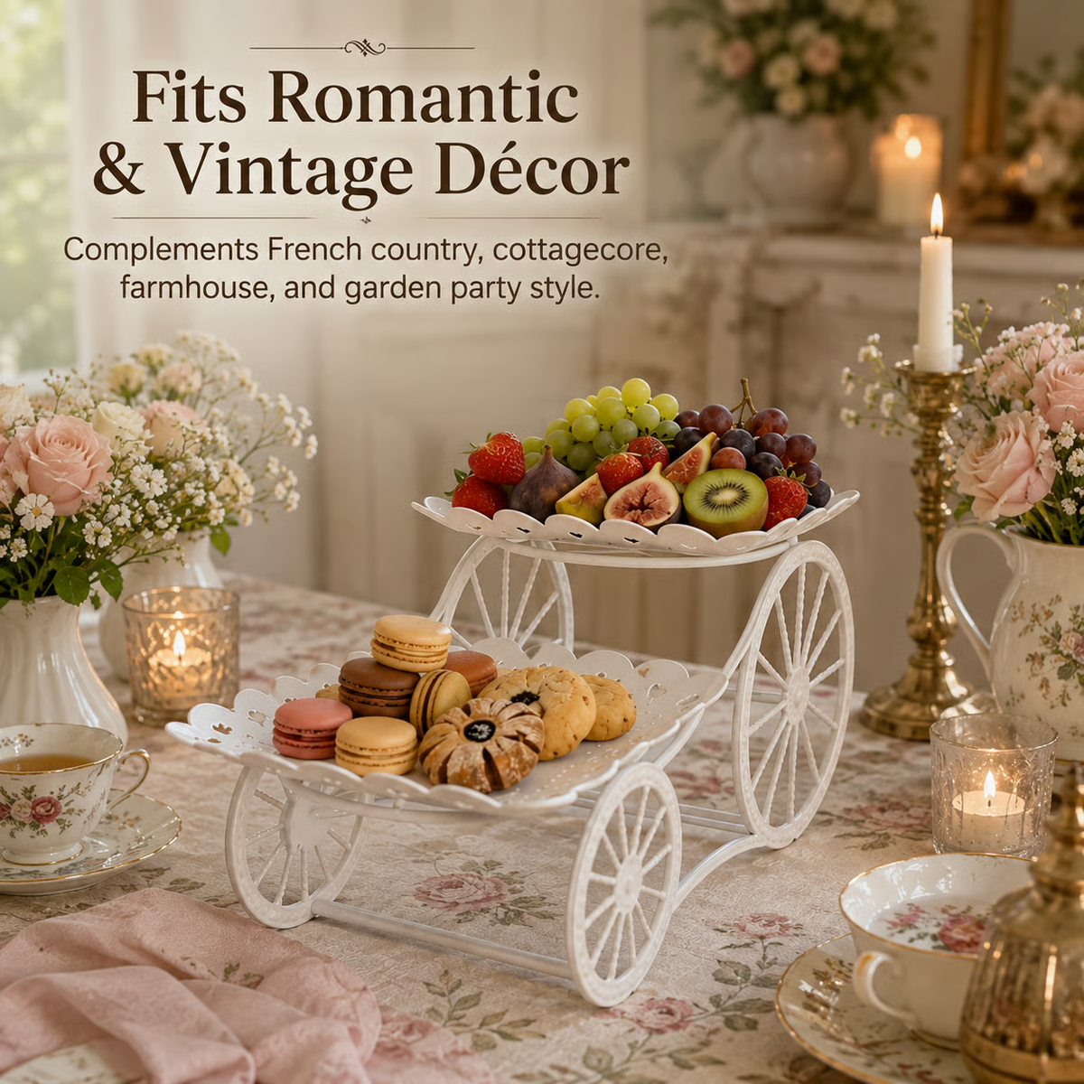 Vintage Carriage Fruit & Dessert Display Stand