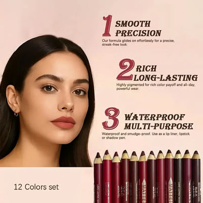 🔥49% OFF -💄12 Matte Lip Liners for Every Look — Smooth & Precise