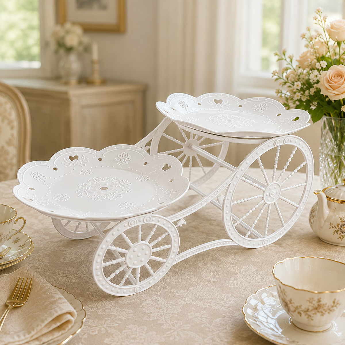 Vintage Carriage Fruit & Dessert Display Stand
