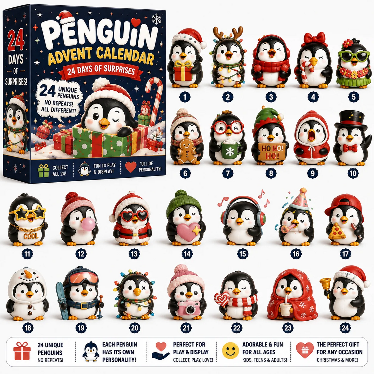 🐧 24 Days of Penguin Surprises Advent Calendar – 3 Fun Editions