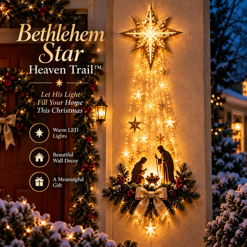 ✝️✨ Bethlehem Star of Faith  Lighted Nativity Wall Decor✨