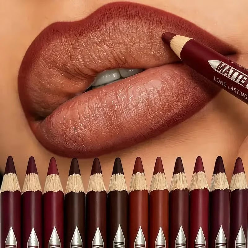 🔥49% OFF -💄12 Matte Lip Liners for Every Look — Smooth & Precise