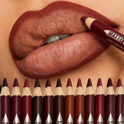 🔥49% OFF -💄12 Matte Lip Liners for Every Look — Smooth & Precise