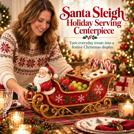 Santa Sleigh Holiday Serving Centerpiece