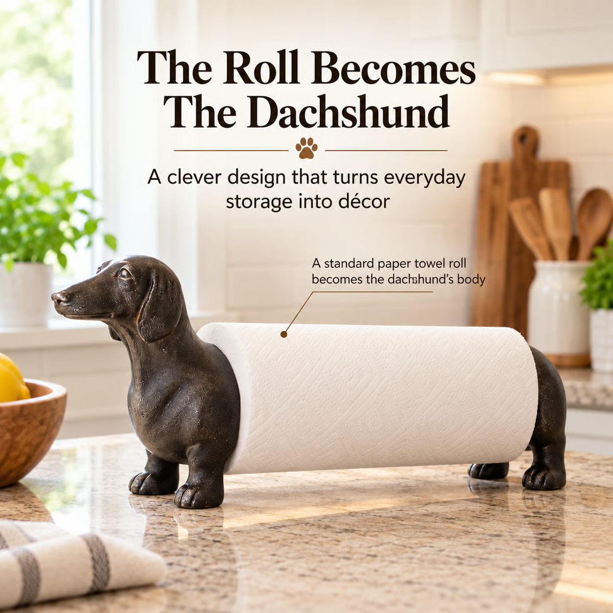 Dachshund Paper Towel Holder