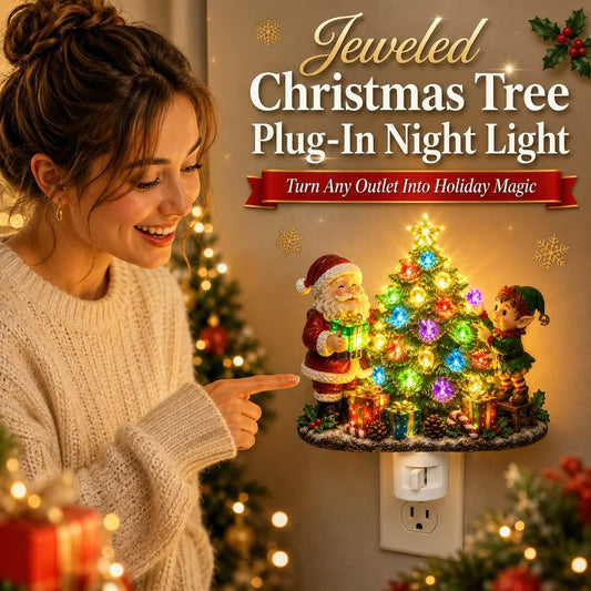 🎄 Jeweled Christmas Tree Plug-In Night Light