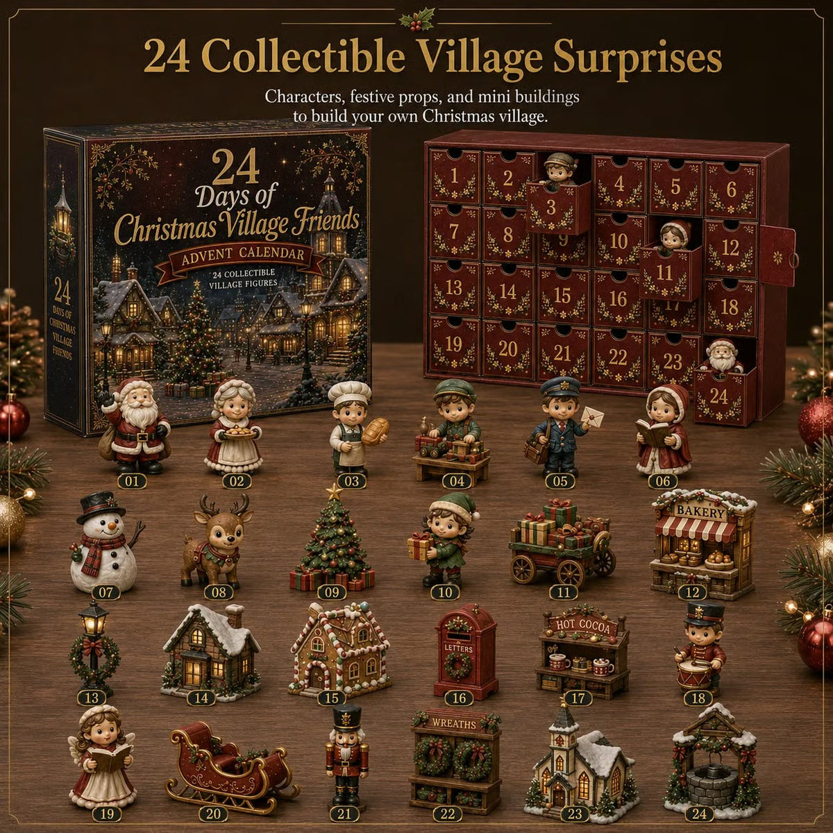 🎄24 Days Of Christmas Village Friends Advent Calendar