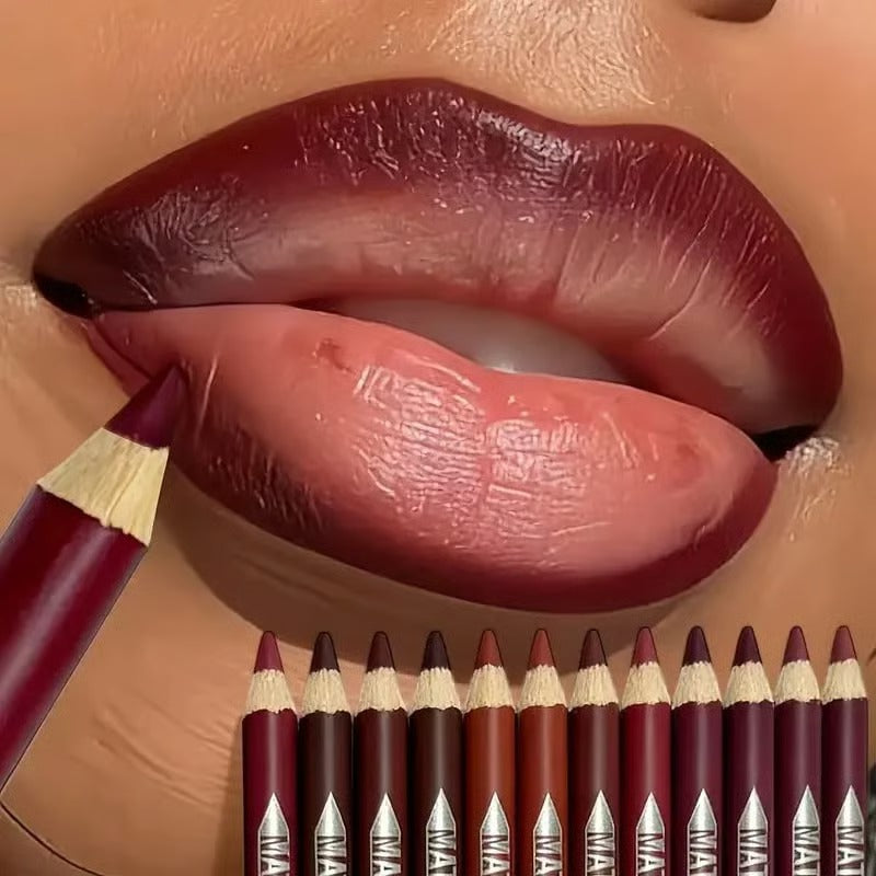 🔥49% OFF -💄12 Matte Lip Liners for Every Look — Smooth & Precise