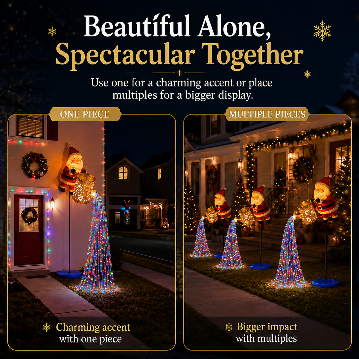Solar Santa Waterfall Christmas Light