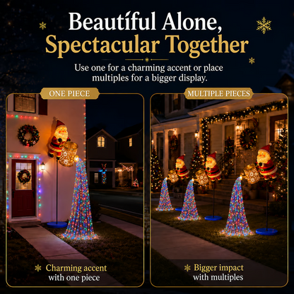 Solar Santa Waterfall Christmas Light