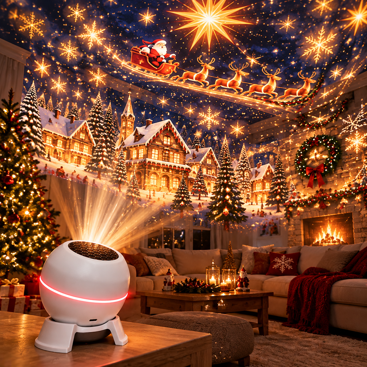 🔥 LAST DAY 50% OFF – 🎄 Magical Christmas Projection Night Light – Transform Any Room Into A Holiday Wonderland