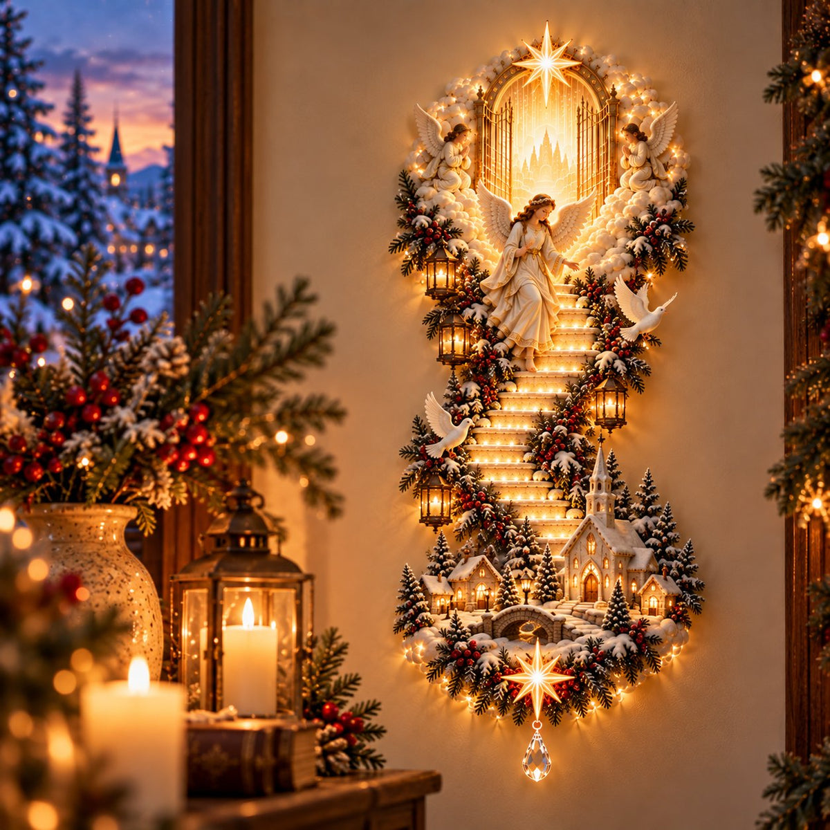 ✨ Last Day – 50% OFF!✨ Jesus Light of Heaven Christmas Wall Hanging✝️