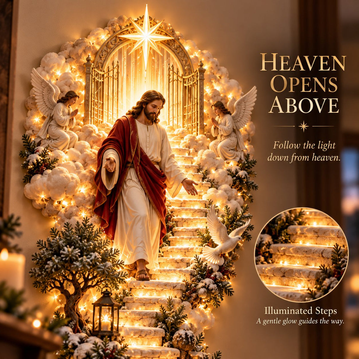 ✨ Last Day – 50% OFF!✨ Jesus Light of Heaven Christmas Wall Hanging✝️