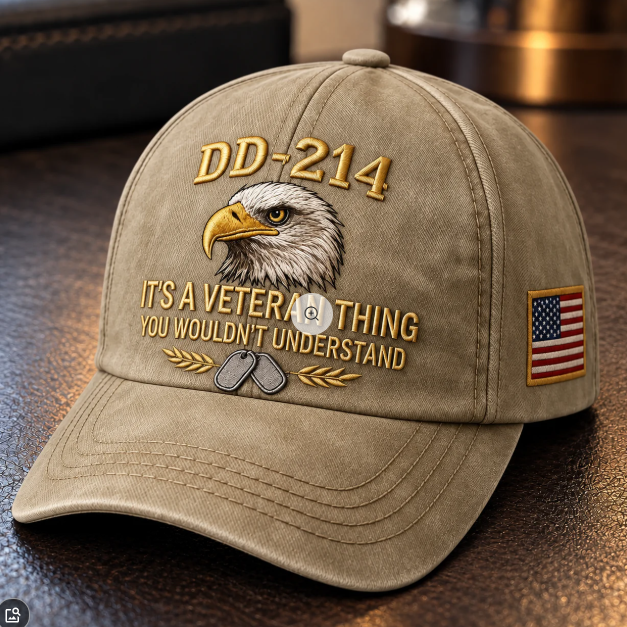 100% Handmade DD-214 Veteran Honor Embroidered Cap(𝐂𝐡𝐚𝐝 𝐒𝐦𝐢𝐭𝐡 𝐇𝐚𝐧𝐝𝐦𝐚𝐝𝐞®)